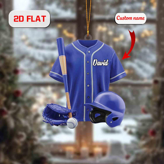 Personalized Baseball Ornament, Custom Name Christmas Decoration, Sports Keepsake Gift for Player, Holiday Tree Decor for Baseball Fan