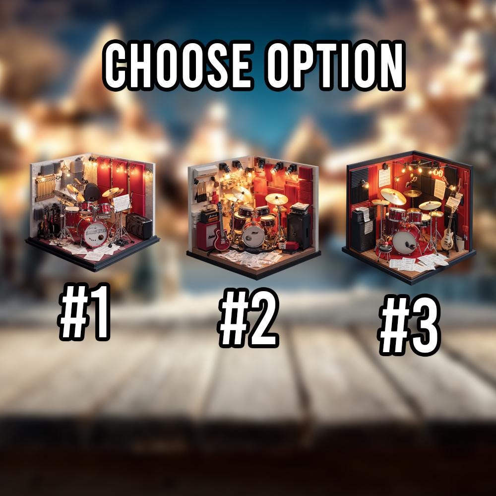 Personalized 2D Drum Ornament, Custom Musician Gift, Acrylic Drum Set Christmas Decor, Unique Holiday Keepsake for Drummers & Music Lovers