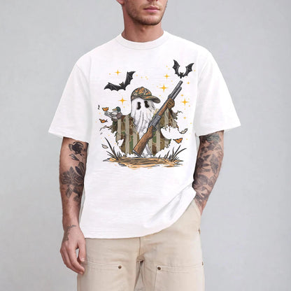 Retro Camouflage Duck Hunting Ghost Shirt, Funny Halloween Hunter Shirt, Spooky Camo Ghost With Mallard Shirt, Trendy Hunting Season Shirt