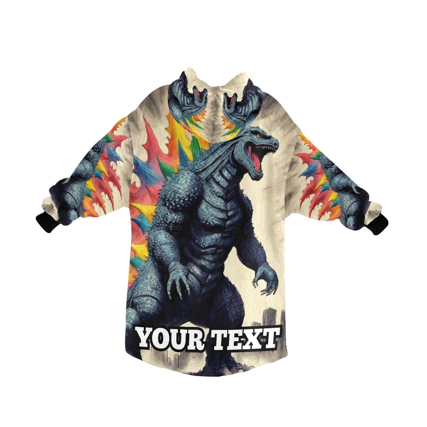 Godzilla Kids Hoodie Blanket Gift Personalized Hooded Blankets