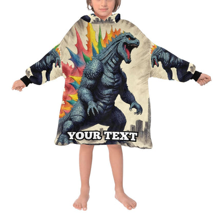 Godzilla Kids Hoodie Blanket Gift Personalized Hooded Blankets