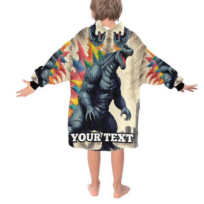 Godzilla Kids Hoodie Blanket Gift Personalized Hooded Blankets