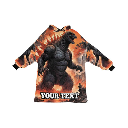 Godzilla Kids Hoodie Blanket Gift Personalized Hooded Blankets Gojira Kaiju