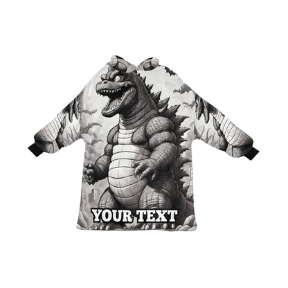Godzilla Kids Hoodie Blanket Gift Personalized Hooded Blankets Kaiju