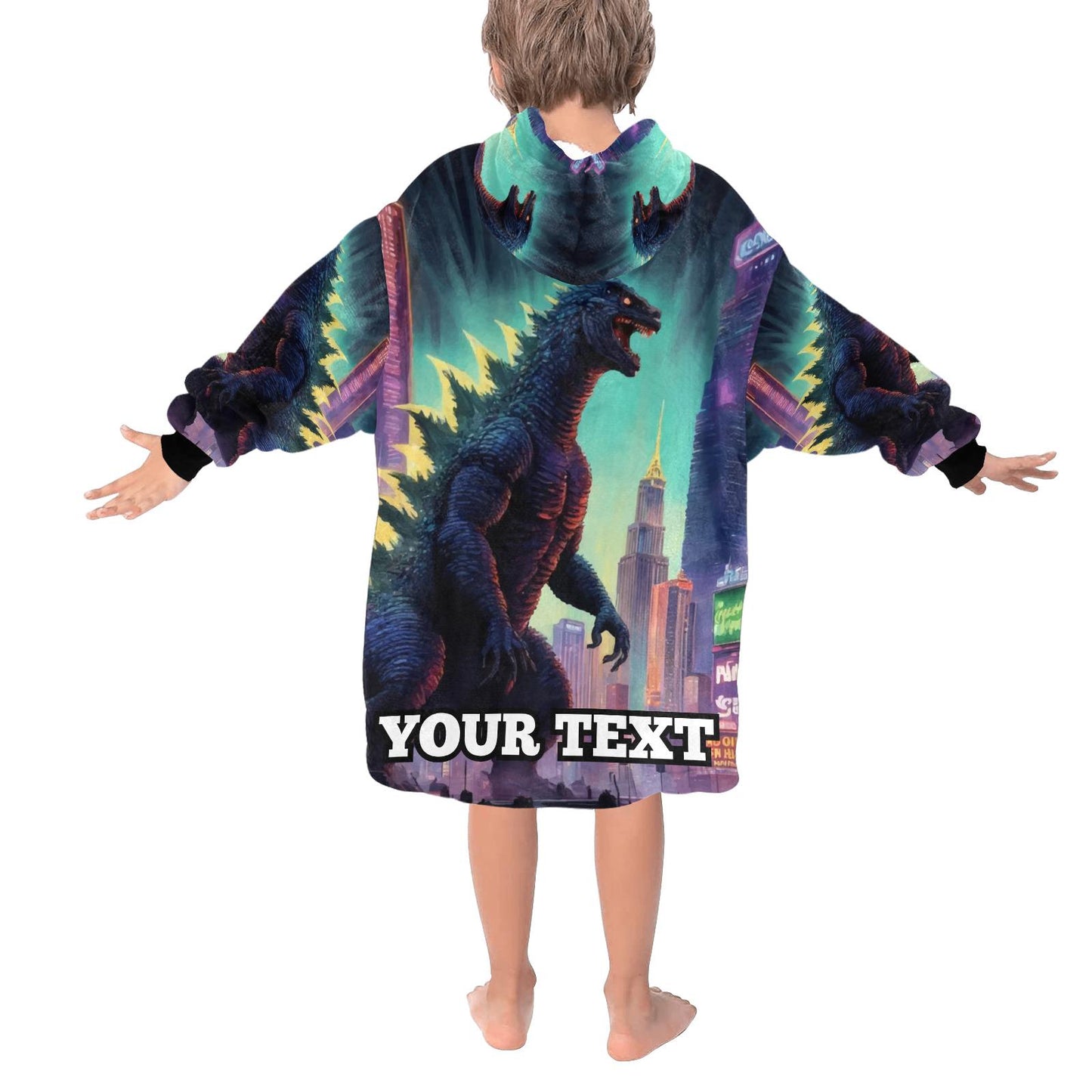 Godzilla Kids Hoodie Blanket Hooded Blankets Kaiju Gojira