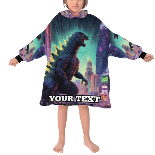 Godzilla Kids Hoodie Blanket Hooded Blankets Kaiju Gojira