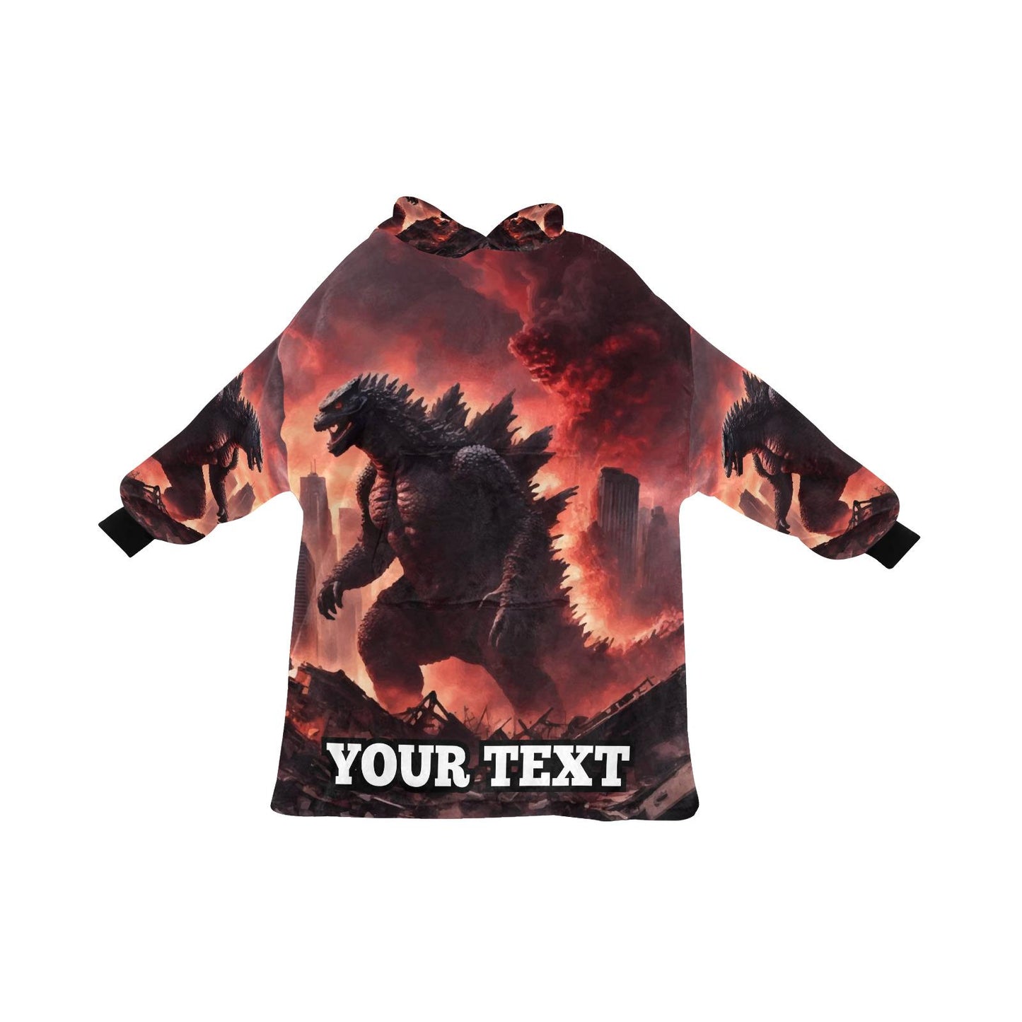 Godzilla Kids Hoodie Blanket Hooded Blankets Kaiju Gojira Gift Personalized