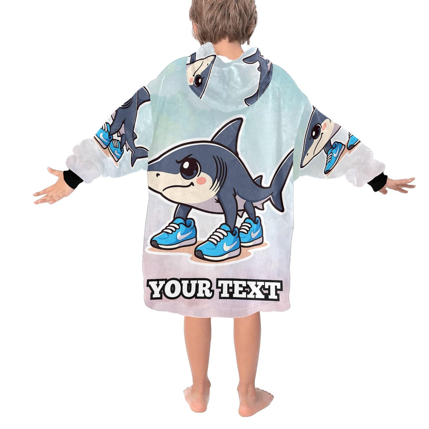 Tralalero Tralala Kids Hoodie Blanket Hooded Blankets Brainrot Personalized Gift Brainrots