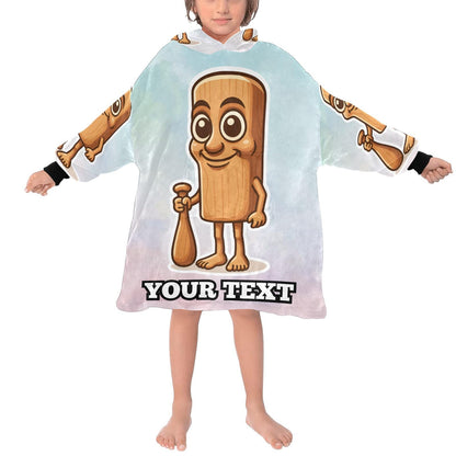 Tung Tung Tung Sahur Kids Hoodie Blanket Hooded Blankets Brainrot Personalized Gift Brainrots