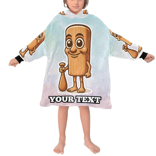 Tung Tung Tung Sahur Kids Hoodie Blanket Hooded Blankets Brainrot Personalized Gift Brainrots