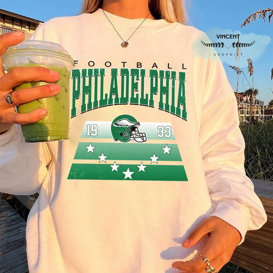 Philadelphia Football Vintage Style Shirt, Philadelphia Football Sweatshirt, Football Shirt, Philadelphia Retro Crewneck