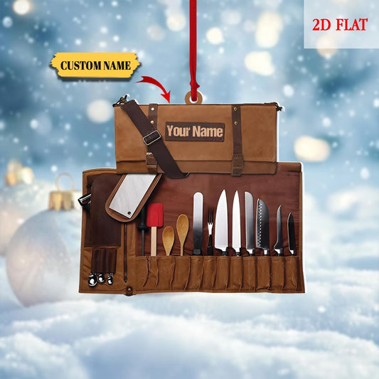 Personalized Cooking Lover Ornament, Chef Ornament, Chef Knife Accessories Christmas Tree Ornament Decoration House 2025, Cooking Lover