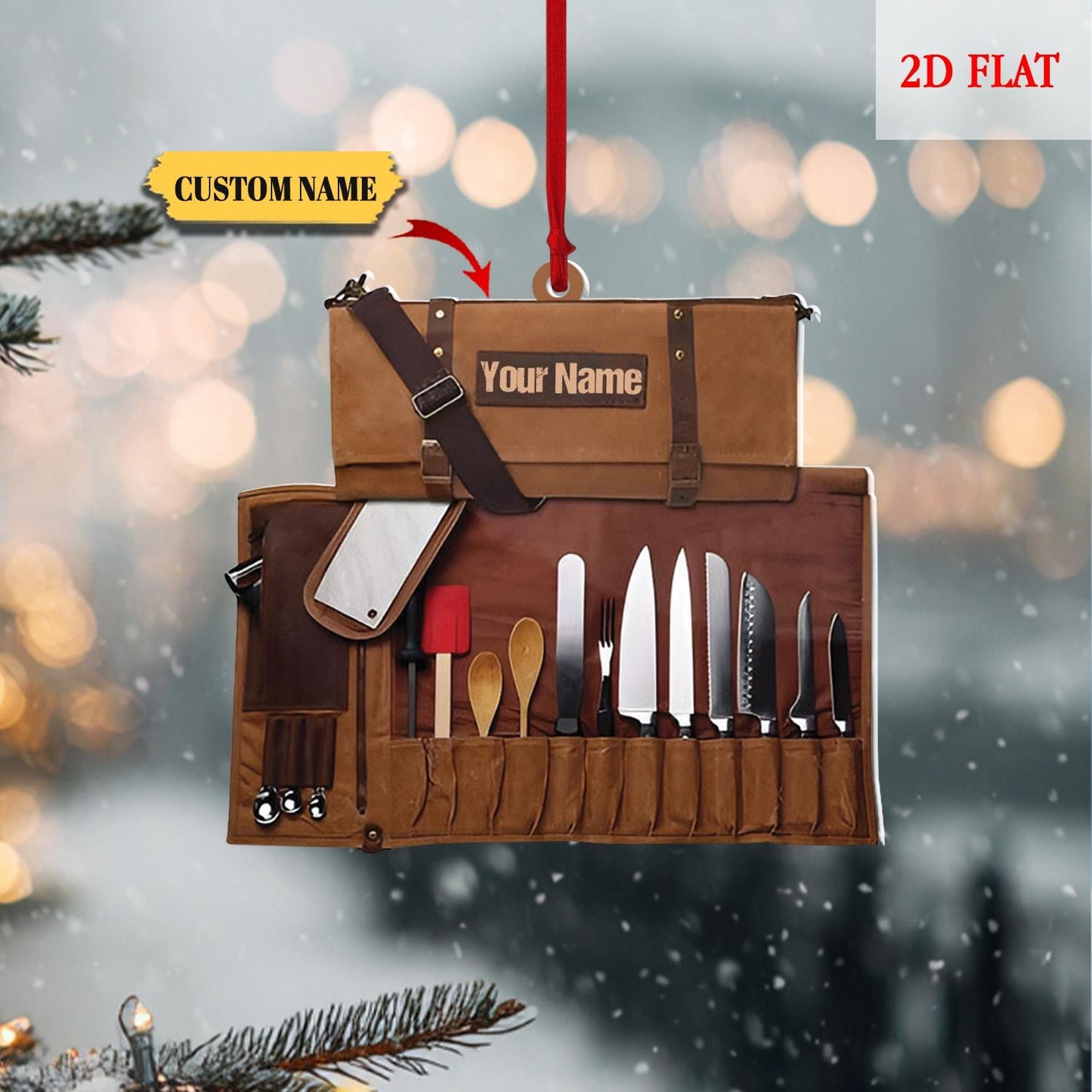 Personalized Cooking Lover Ornament, Chef Ornament, Chef Knife Accessories Christmas Tree Ornament Decoration House 2025, Cooking Lover