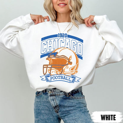 Chicago Football Retro 90s Style Sweatshirt, Game Day Shirt, Chicago Football Shirt, Sunday Football Shirt, Chicago Crewneck Tee