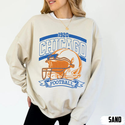 Chicago Football Retro 90s Style Sweatshirt, Game Day Shirt, Chicago Football Shirt, Sunday Football Shirt, Chicago Crewneck Tee