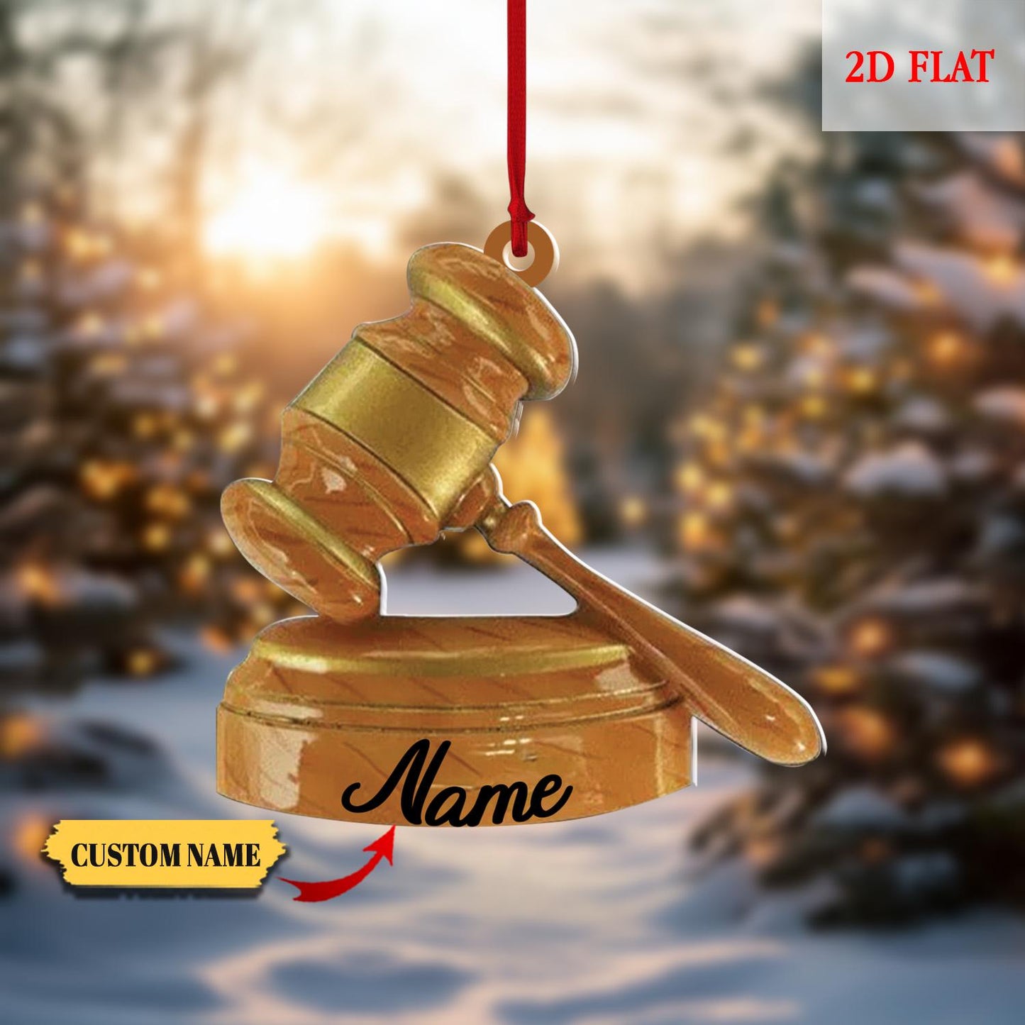 Personalized Justice Scale Ornament 2D Acrylic, Custom Christmas Ornament 2025, Lawyer Gift, Law Student Graduation Present, gift for Judge