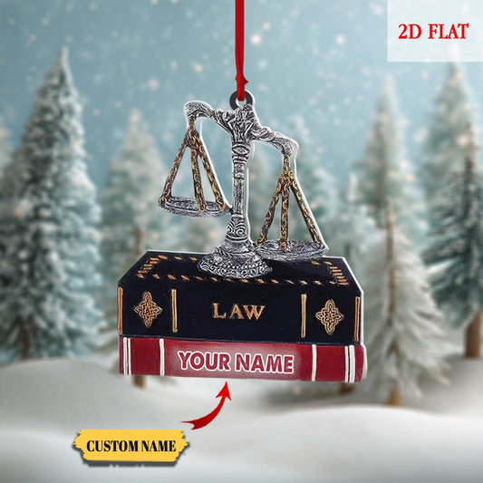 Personalized Justice Scale Ornament 2D Flat, Christmas Ornament 2025, Lawyer Ornament, Christmas Gift for Lawyer, Law School Graduate