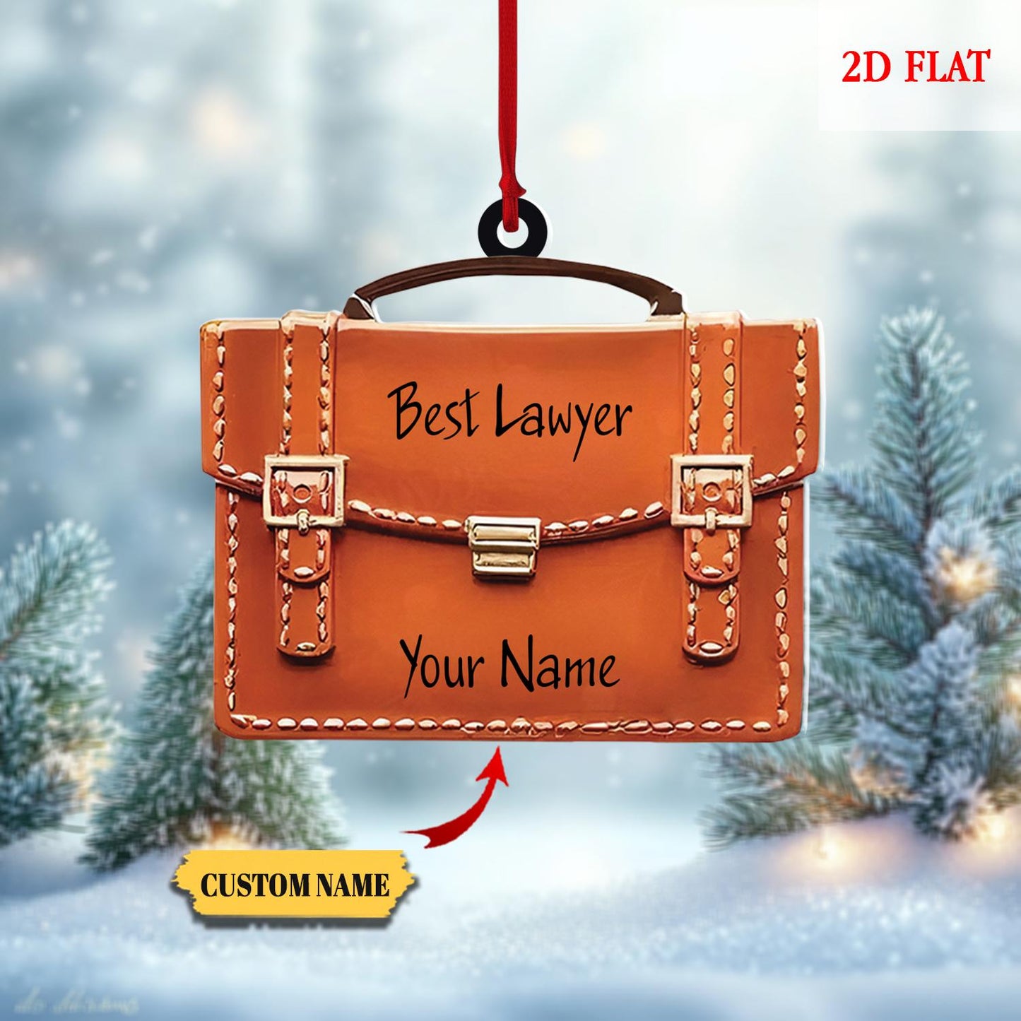 Personalized Best Lawyer Ornament 2025, Best Lawyer Christmas Ornament, Lawyer-Judge-Future Attorney Briefcase Ornament, Lawyer Gift