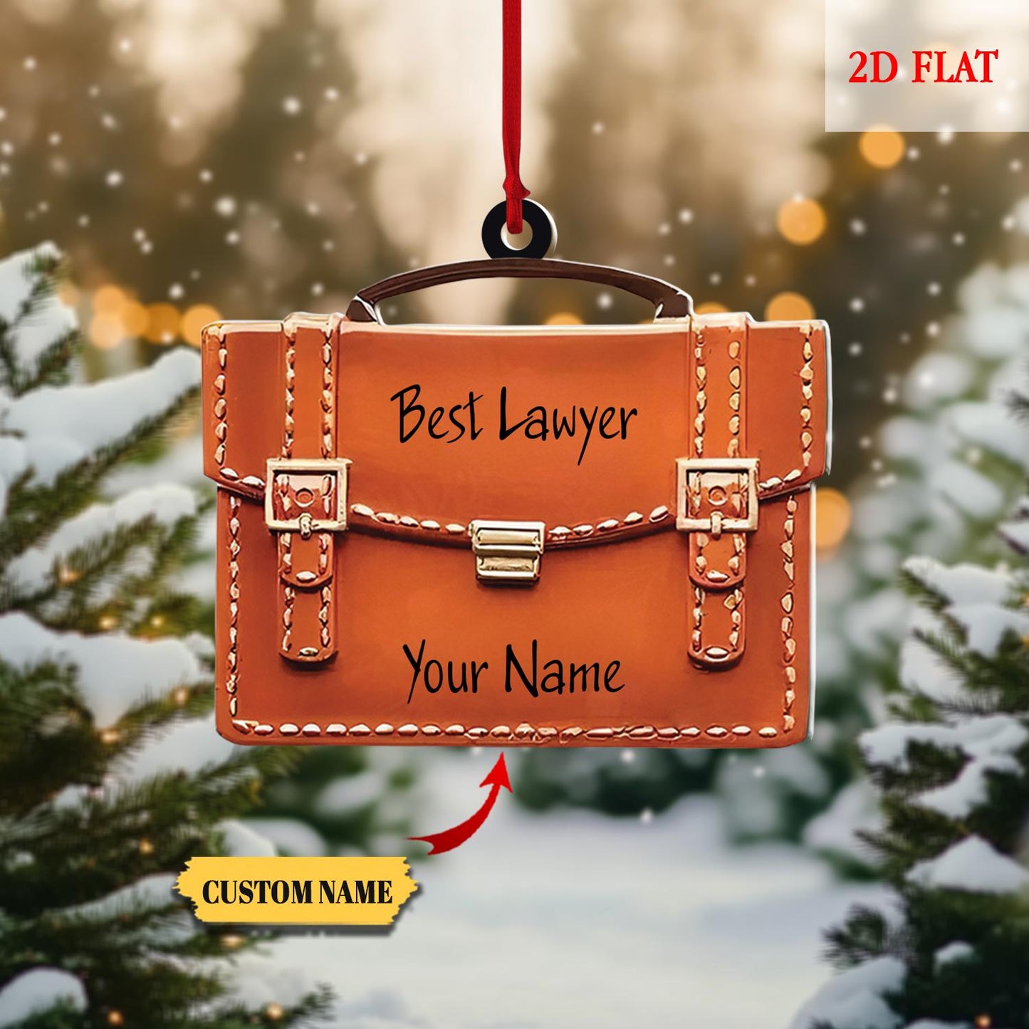 Personalized Best Lawyer Ornament 2025, Best Lawyer Christmas Ornament, Lawyer-Judge-Future Attorney Briefcase Ornament, Lawyer Gift