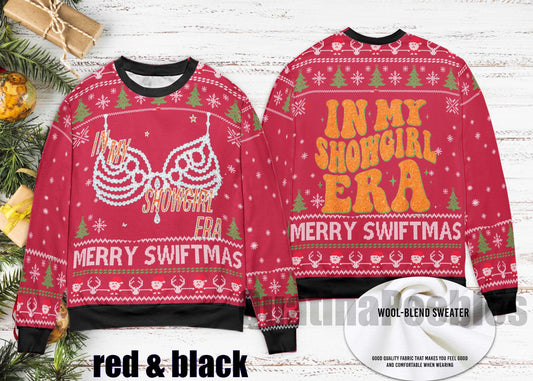 In My Showgirl Era Ugly Christmas Sweater, Vintage Showgirl Shirt The Life Of A Showgirl 2025 New Album Ugly Sweater, Gift For Men Women