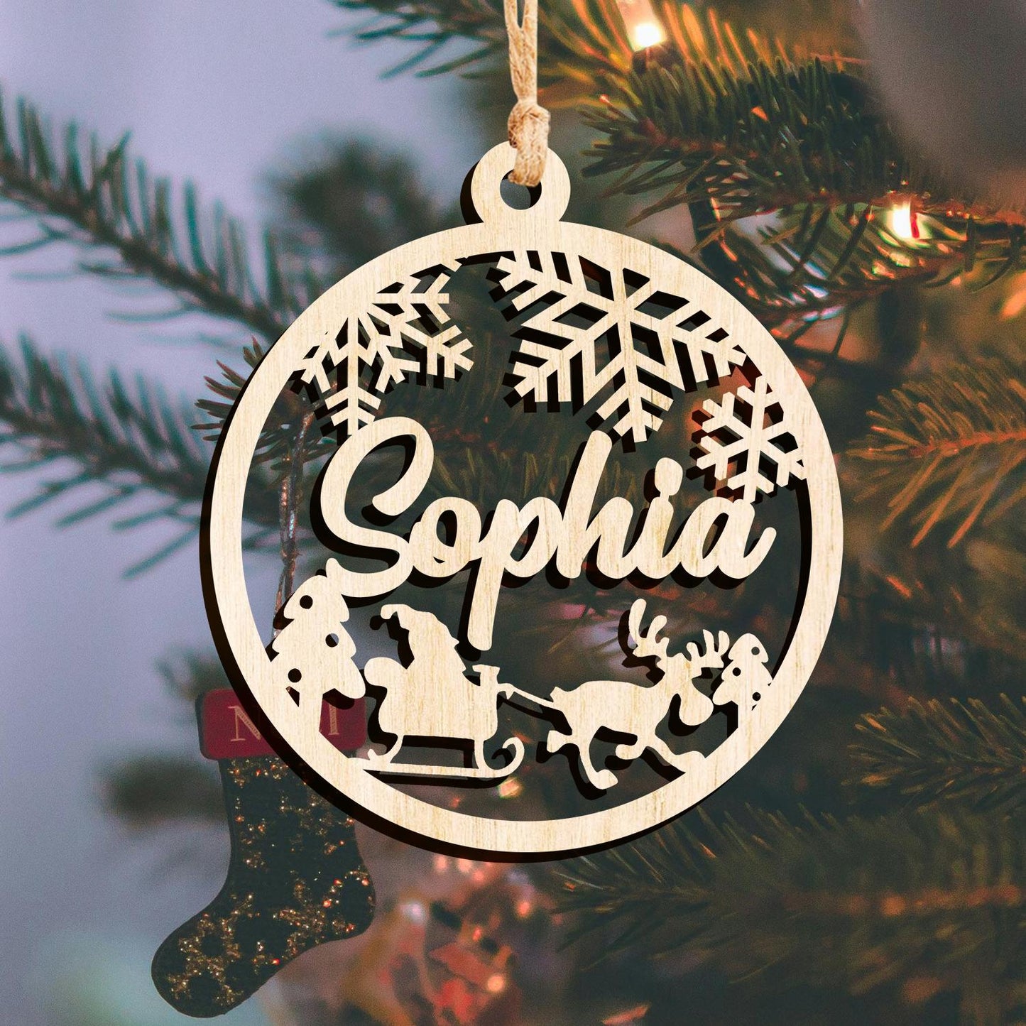 Personalized Christmas Ornaments With Name, Personalized Wood Name Christmas 2025 Ornament, Snowflake Wood Ornament, Family Christmas Tree