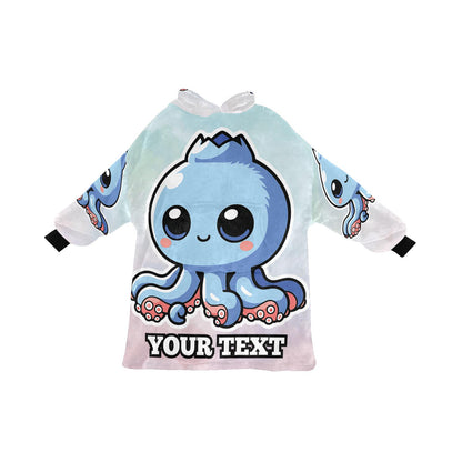 Bluberrinni Octopussini Kids Hoodie Blanket Hooded Blankets Brainrot Personalized Gift Brainrots