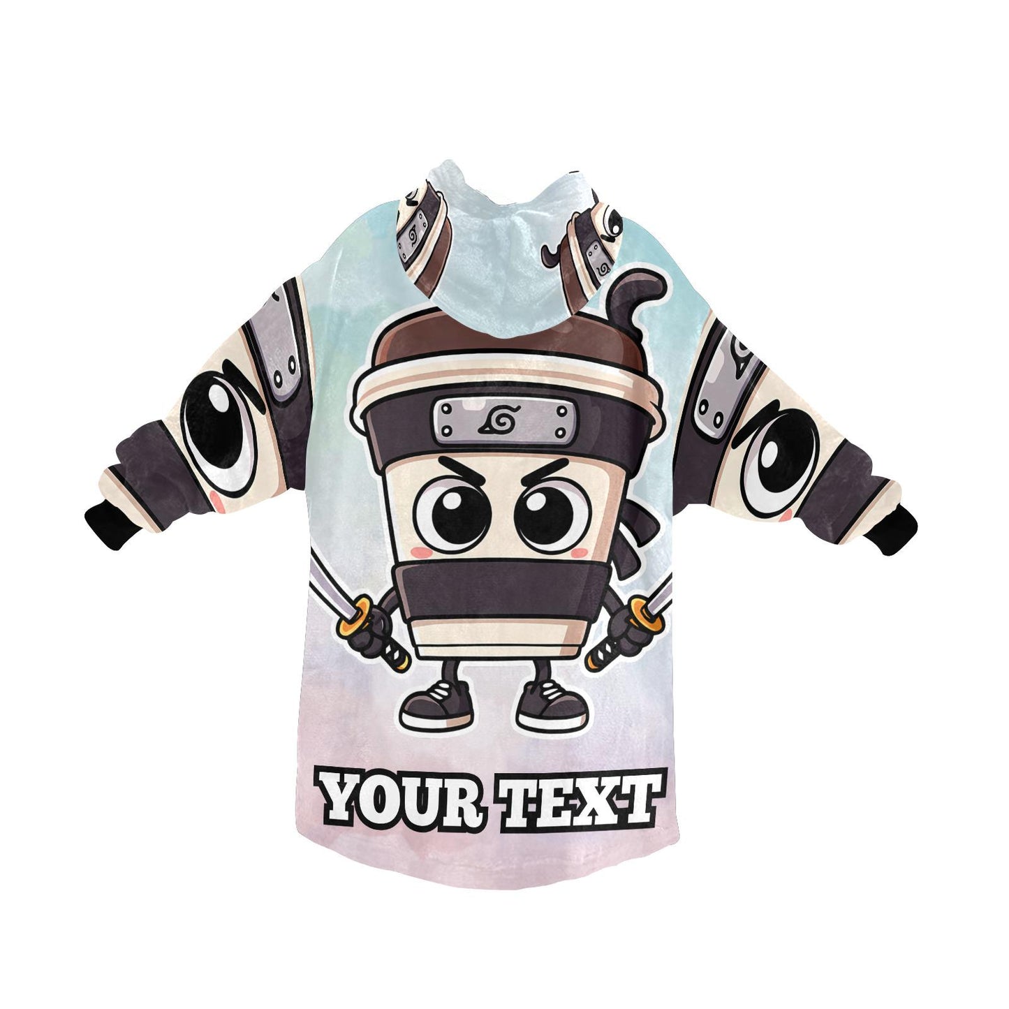 Cappuccino Assassino Kids Hoodie Blanket Hooded Blankets Brainrot Personalized Gift Brainrots