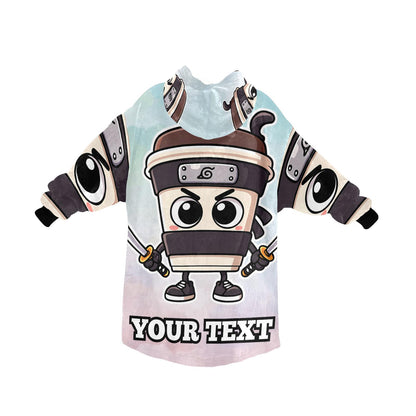 Cappuccino Assassino Kids Hoodie Blanket Hooded Blankets Brainrot Personalized Gift Brainrots