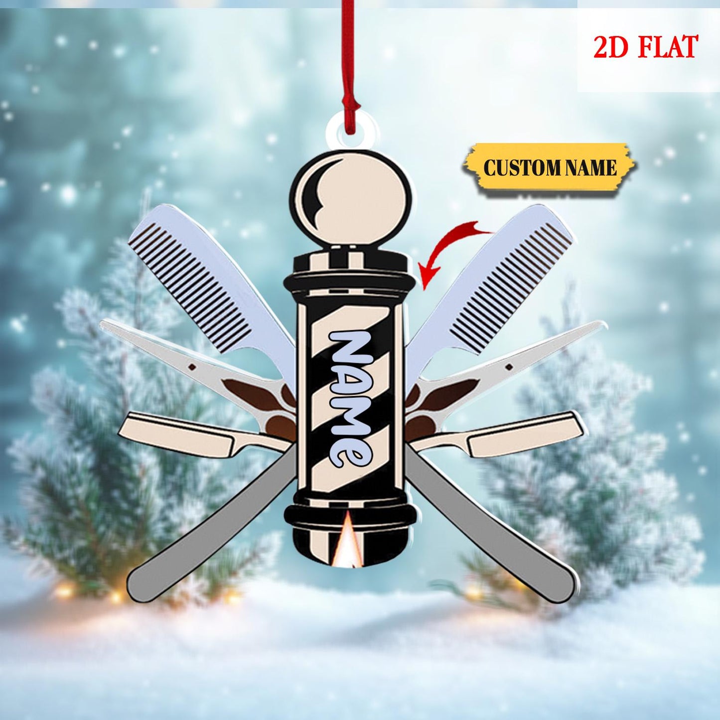 Personalized Name Hair Stylist Tool Christmas Ornament, Gift For Hairdresser Barber, Blessed Are The Hairstylists Custom Ornament