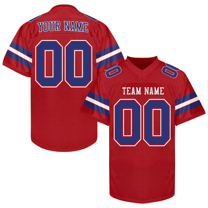 Custom Red Royal Football Jersey, Custom Red Royal Blue Football Jersey Men Women Youth Kid Game Training Shirt Football Lover Uniform Gift