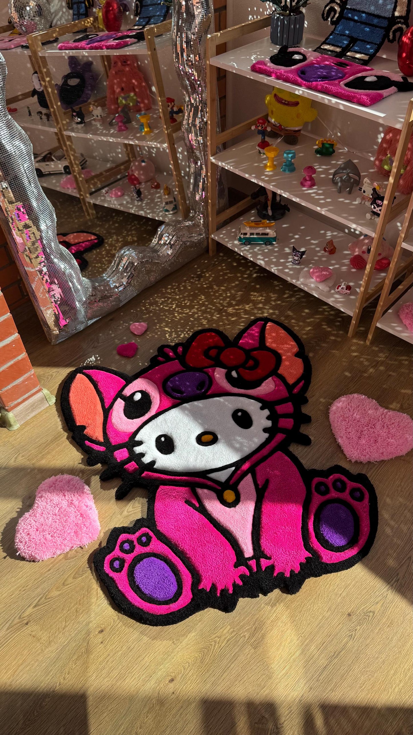 Stitch in Pajamas Rug – Custom Tufted Fluffy Carpet, Handmade Rug, Cute Bedroom Decor, Kawaii Anime Gift for Fans or Kids