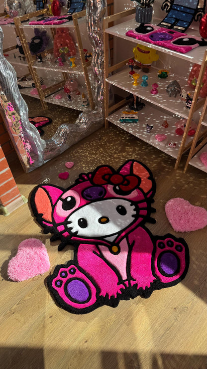 Stitch in Pajamas Rug – Custom Tufted Fluffy Carpet, Handmade Rug, Cute Bedroom Decor, Kawaii Anime Gift for Fans or Kids