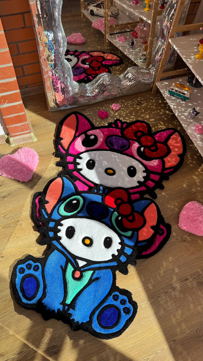 Stitch in Pajamas Rug – Custom Tufted Fluffy Carpet, Handmade Rug, Cute Bedroom Decor, Kawaii Anime Gift for Fans or Kids