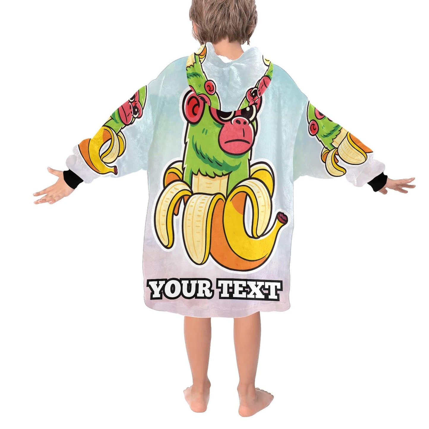 Chimpanzini Bananini Kids Hoodie Blanket Hooded Blankets Brainrot Personalized Gift