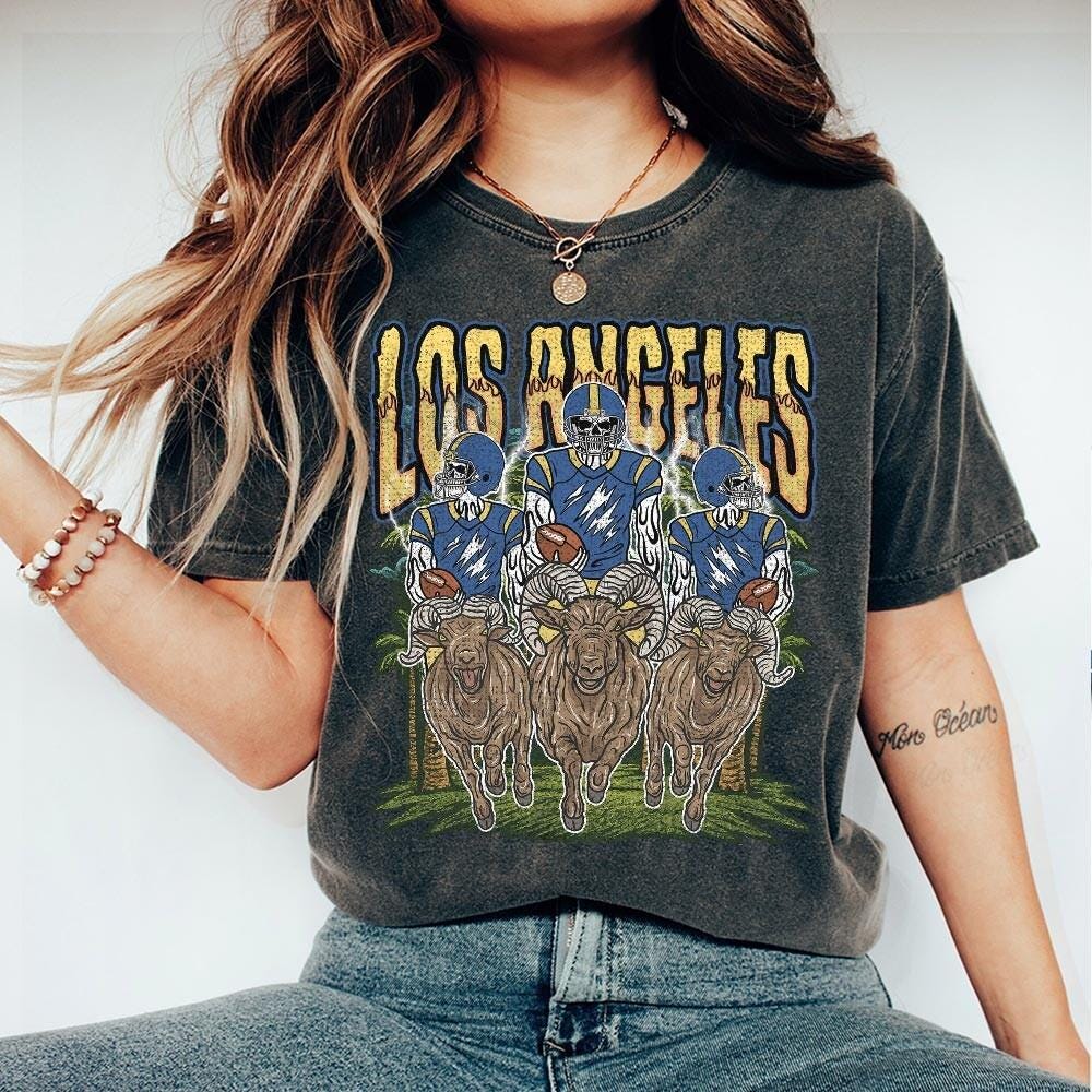Los Angeles Football Skull Vintage Shirt, Gift For Fan Football Game Day Unisex Shirt