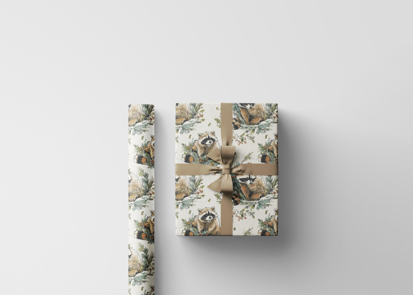 Racoon Wrapping Paper Baby Shower Gift Wrap with Cute Forest Animals Woodland Party Theme Present Packaging Paper #10