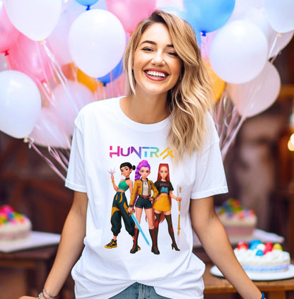 Huntrix T Shirt, Demon Hunters Shirt, Huntrix Girls T Shirt, Mira Rumi Joey Shirt, Demon Hunter Kids Shirt, Gift For Kpop Fan, Kpop Movie