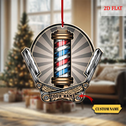 Personalized Hair cut bur bar logo Template Ornament, Blessed Are The Hairstylists Custom Ornament, Gift For Hairdresser Barber, Barber Shop
