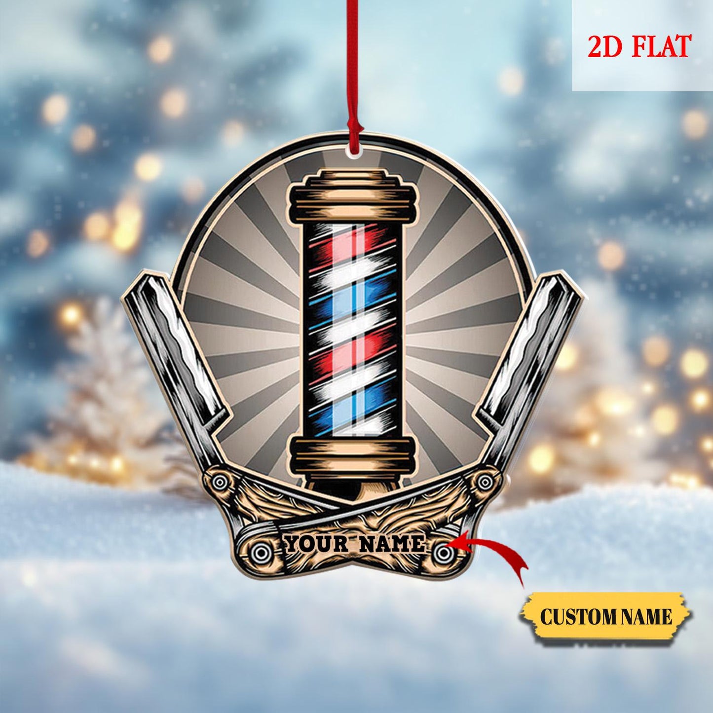 Personalized Hair cut bur bar logo Template Ornament, Blessed Are The Hairstylists Custom Ornament, Gift For Hairdresser Barber, Barber Shop