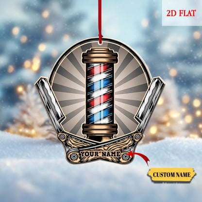 Personalized Hair cut bur bar logo Template Ornament, Blessed Are The Hairstylists Custom Ornament, Gift For Hairdresser Barber, Barber Shop