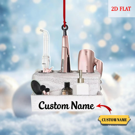 Personalized Hairstylist Ornament, Hairslylist Tool Set Ornament, 2D Flat Hairdresser Barber Acrylic Ornament 2025, Hairslylist Tool Set