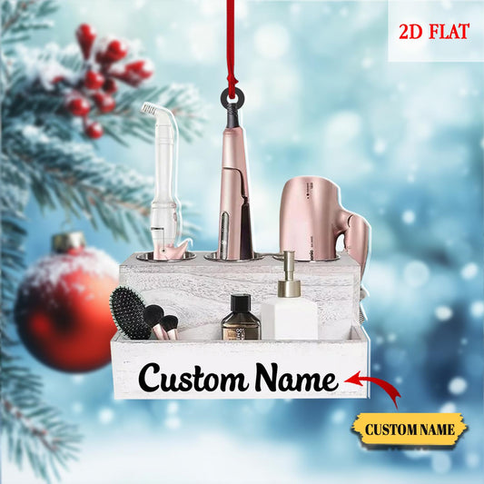Personalized Hairstylist Ornament, Hairslylist Tool Set Ornament, 2D Flat Hairdresser Barber Acrylic Ornament 2025, Hairslylist Tool Set