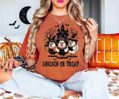 Spooky Chicken Or Treat Shirt, Halloween Chicken T-Shirt, Horror Chicken House Tee, Ghost Chicken Sweatshirt, Halloween Holiday Gift