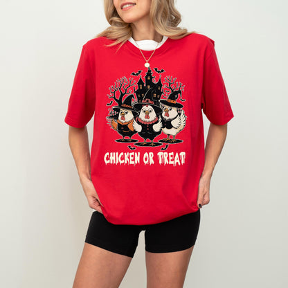 Spooky Chicken Or Treat Shirt, Halloween Chicken T-Shirt, Horror Chicken House Tee, Ghost Chicken Sweatshirt, Halloween Holiday Gift