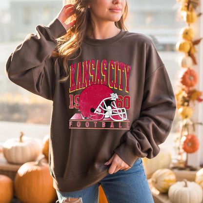 Vintage Kansas City Football 90s Style Shirt, Kansas City Football Crewneck Sweatshirt, Football Shirt, Kansas City Fan Gifts