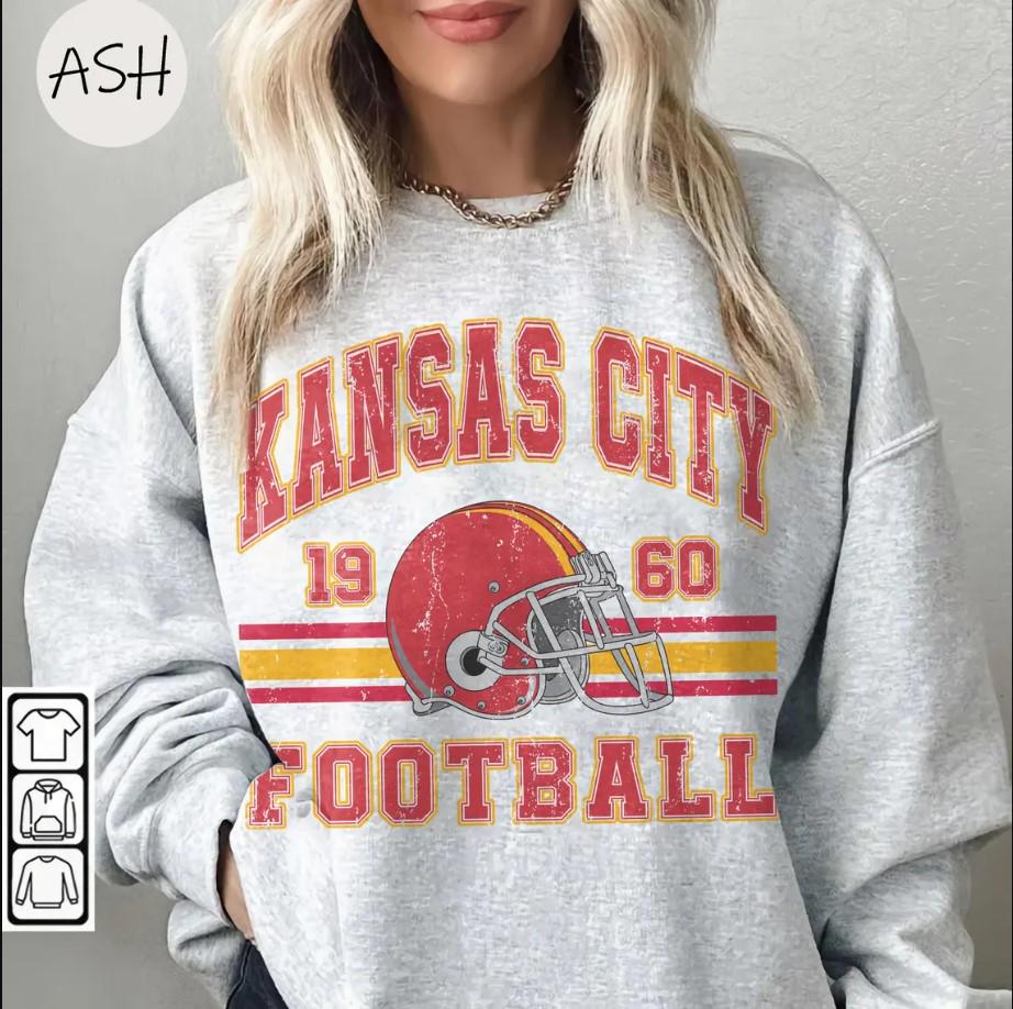 Kansas City Football Retro Style Shirt, Kansas City Football Crewneck Sweatshirt, Football Shirt, Kansas City Fan Gifts
