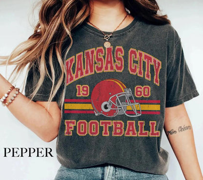 Kansas City Football Retro Style Shirt, Kansas City Football Crewneck Sweatshirt, Football Shirt, Kansas City Fan Gifts