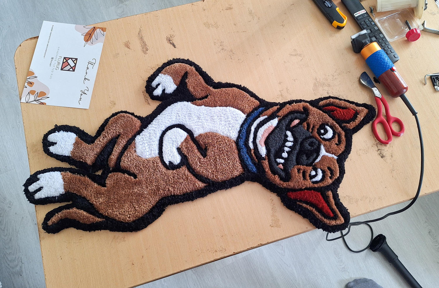 Custom Pet Portrait Rug: Handmade Tufted Dog & Cat Rug