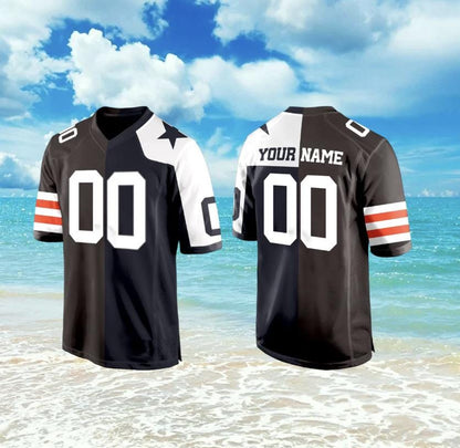 Stitched Jersey, Custom Split Football Jersey,Custom Team House Divided Jersey For Any Team,Custom Football Jersey,Personalized football