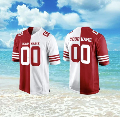 Stitched Jersey, Custom Split Football Jersey,Custom Team House Divided Jersey For Any Team,Custom Football Jersey,Personalized football